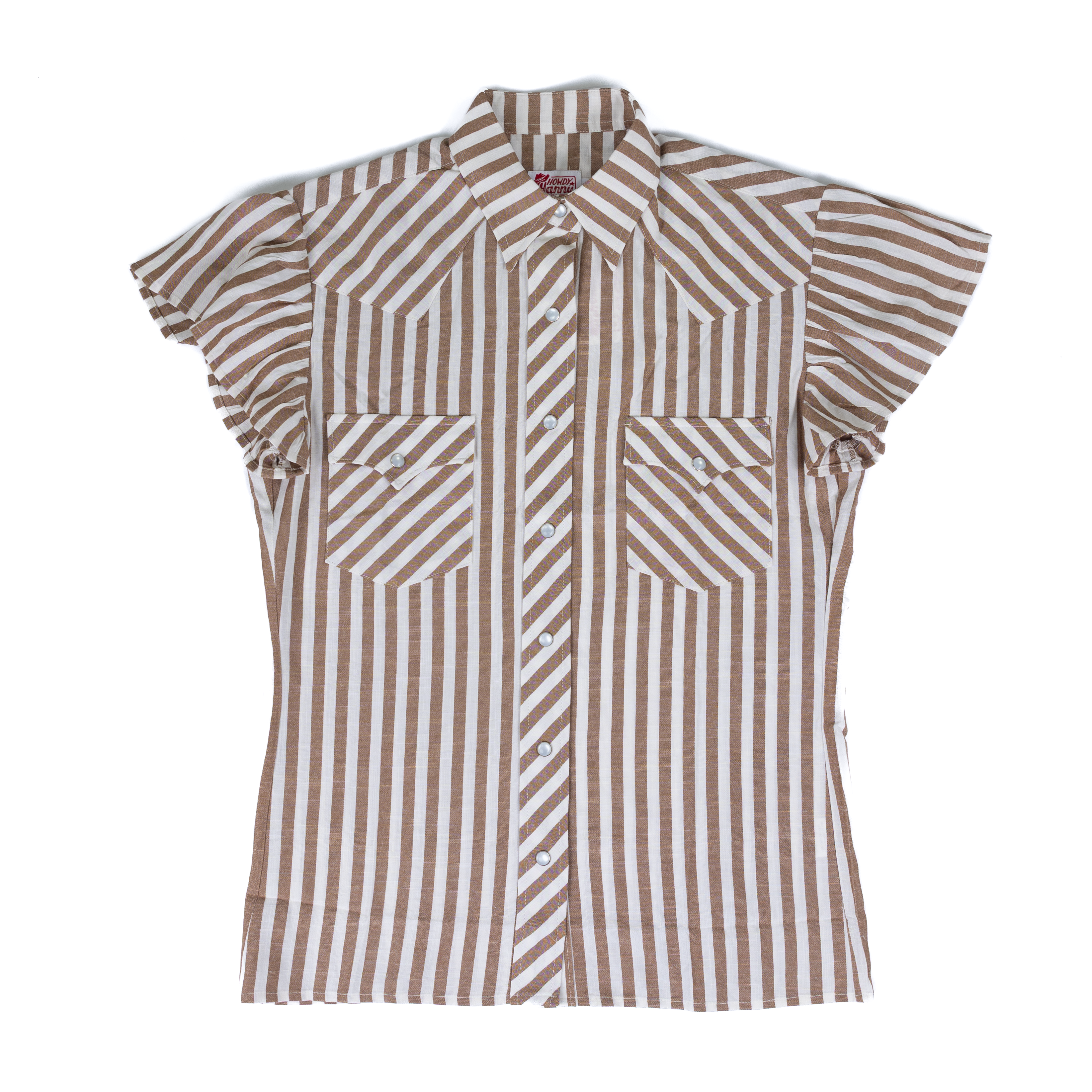 Women's Howdy Hanny Brown Stripe Button Blouse 
