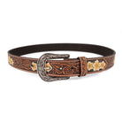 Ariat Women's Brown Floral Hand Painted Leather Belt