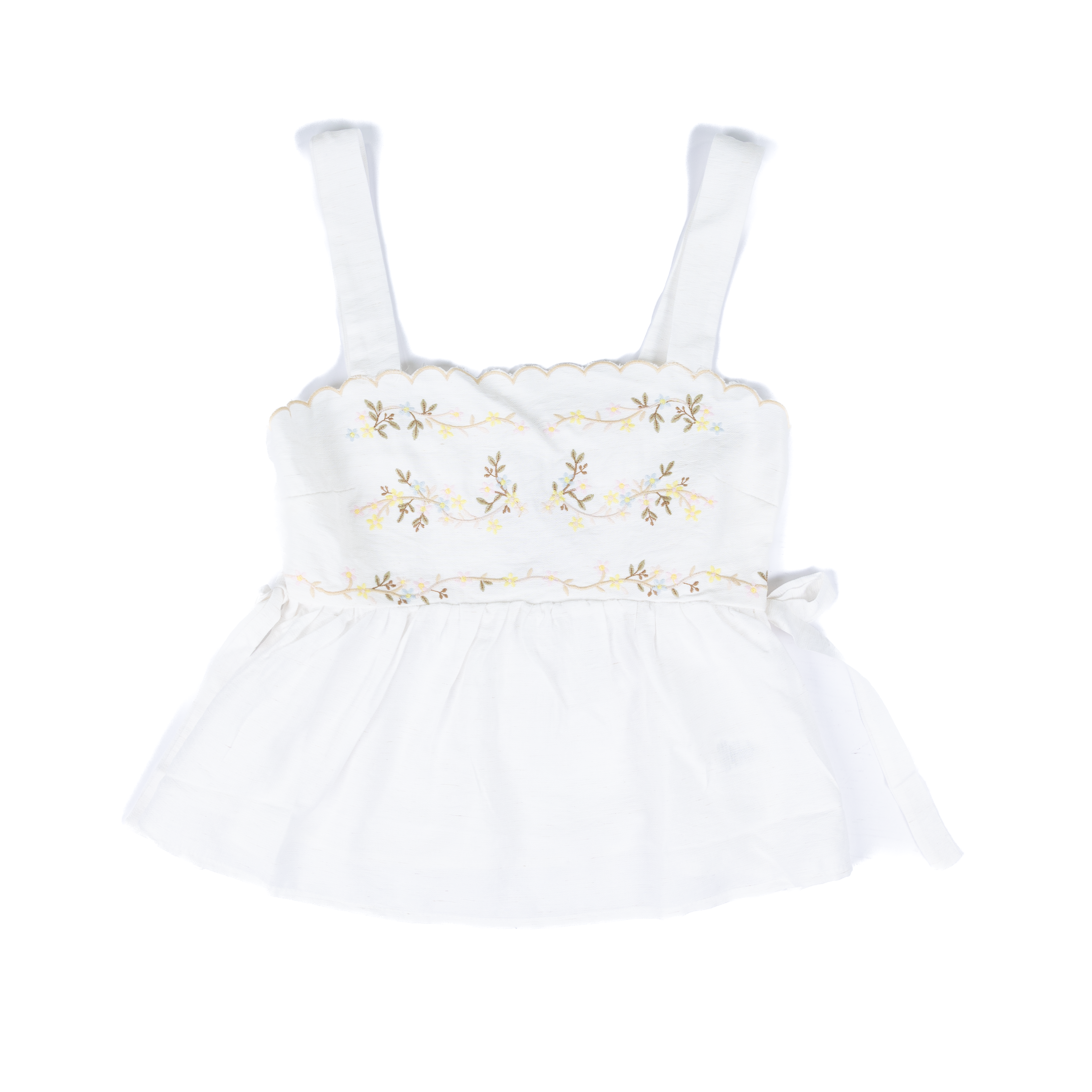 Women's Blu Pepper Floral Embroidered Tank Top - Ivory CR2876