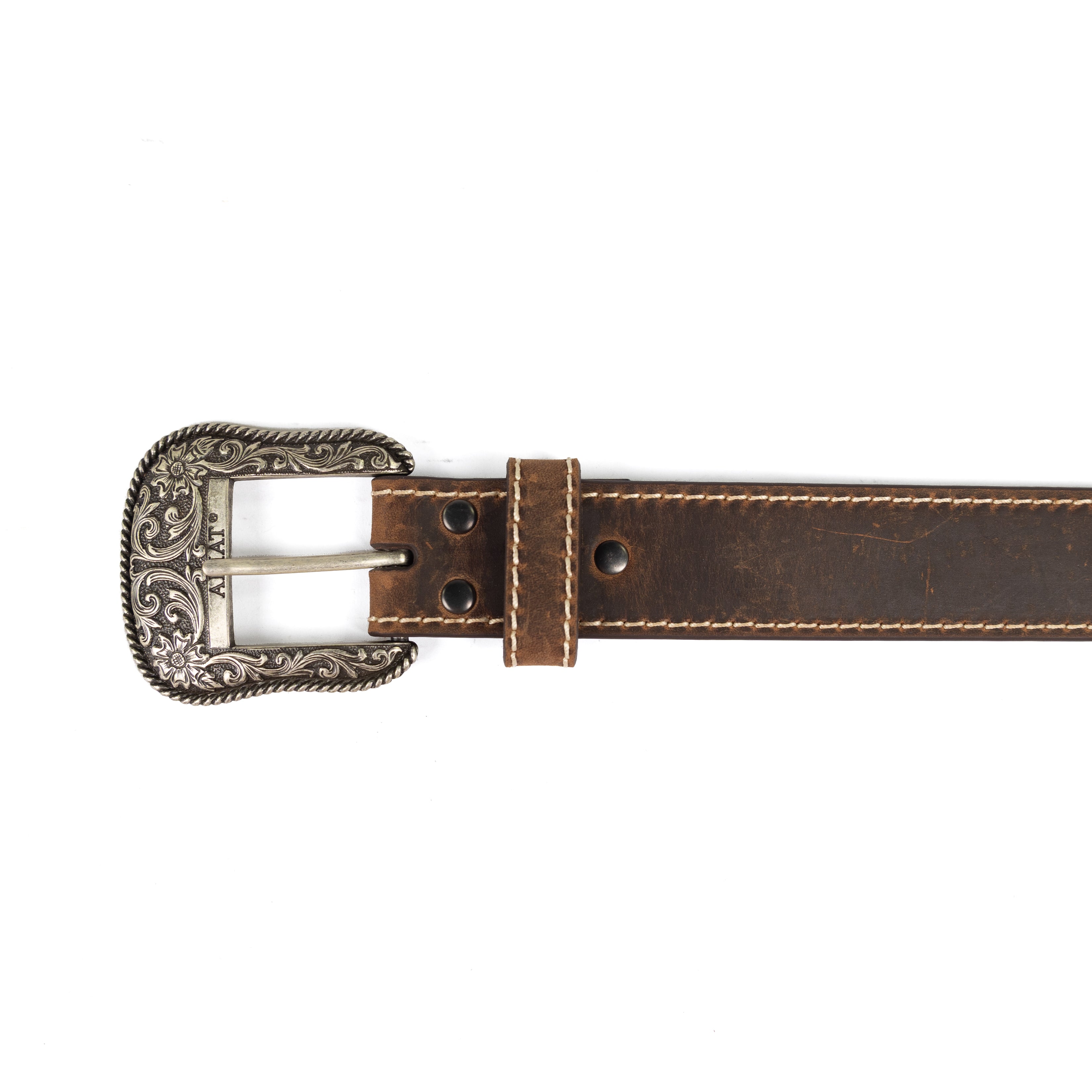 Ariat Women's Brown Leather Belt with Heavy Stitch Edge A1523402