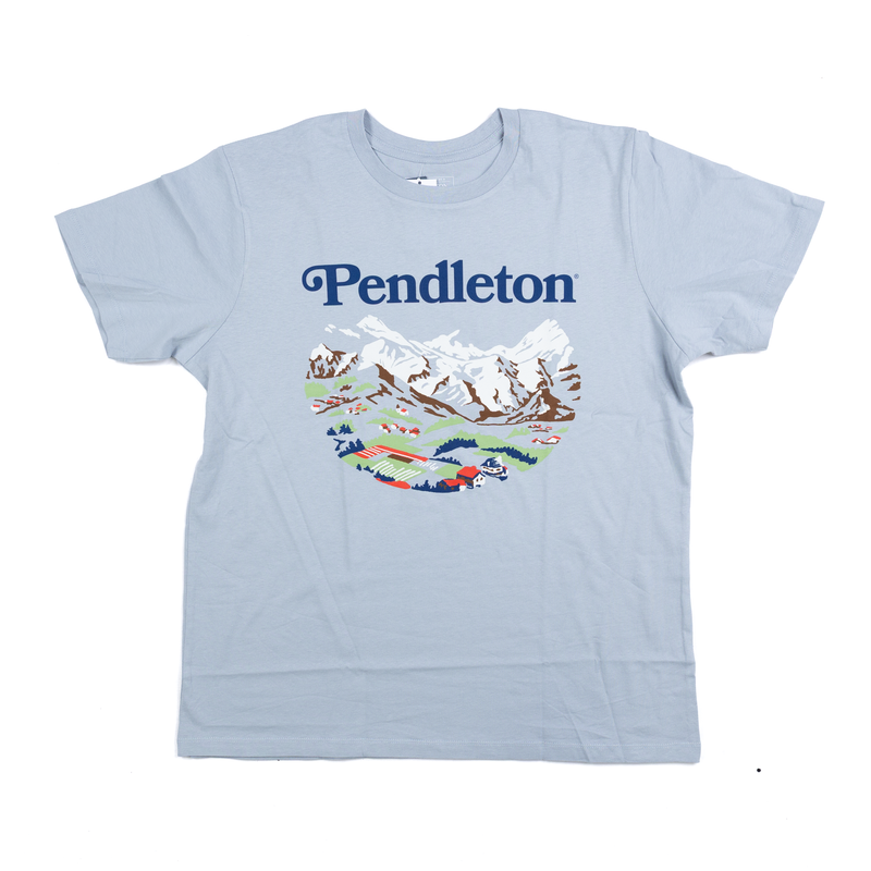 Women's Pendleton Blue Fog Graphic Ski T-shirt TB402-87511