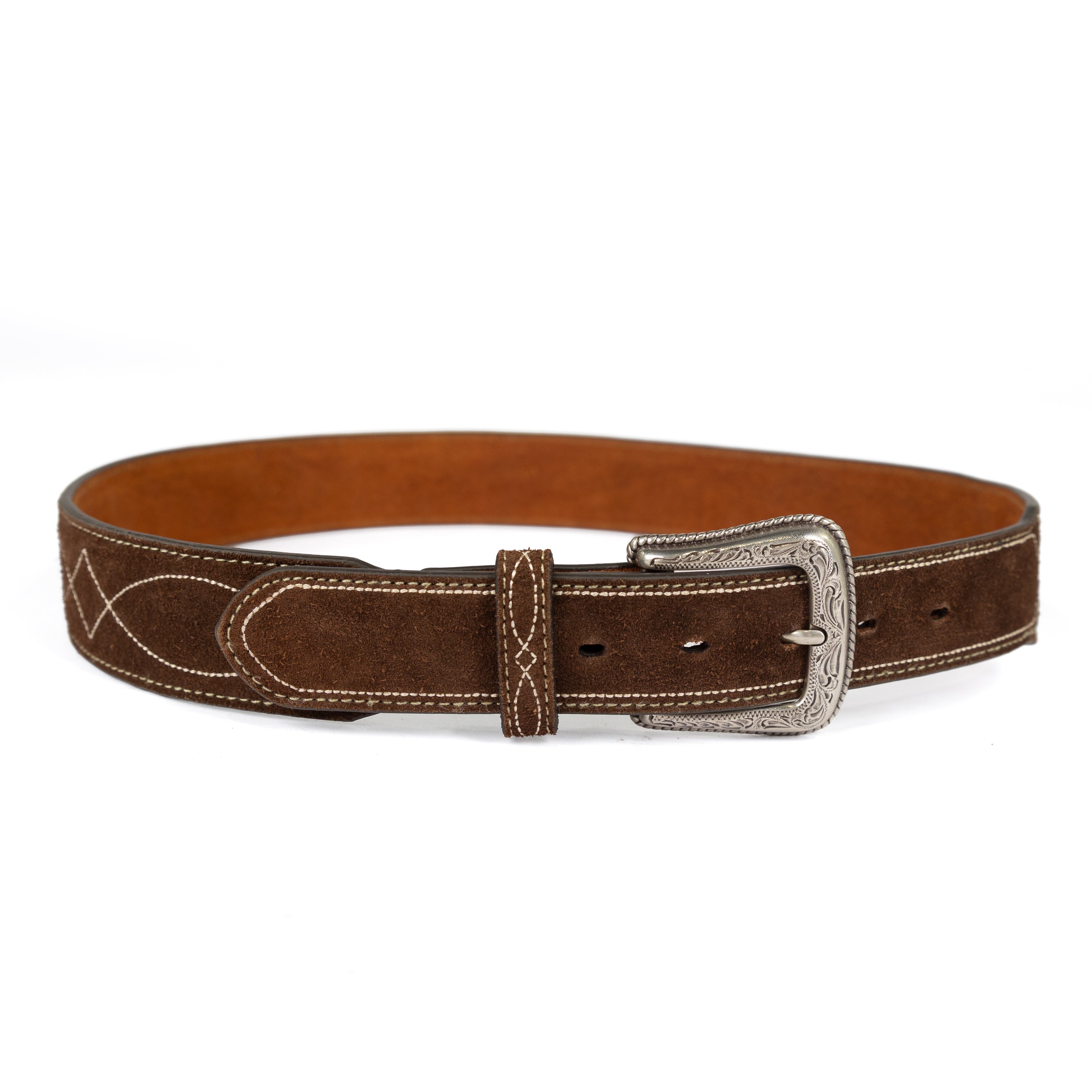 Nocona Men's Brown Roughout Boot Stitched Belt