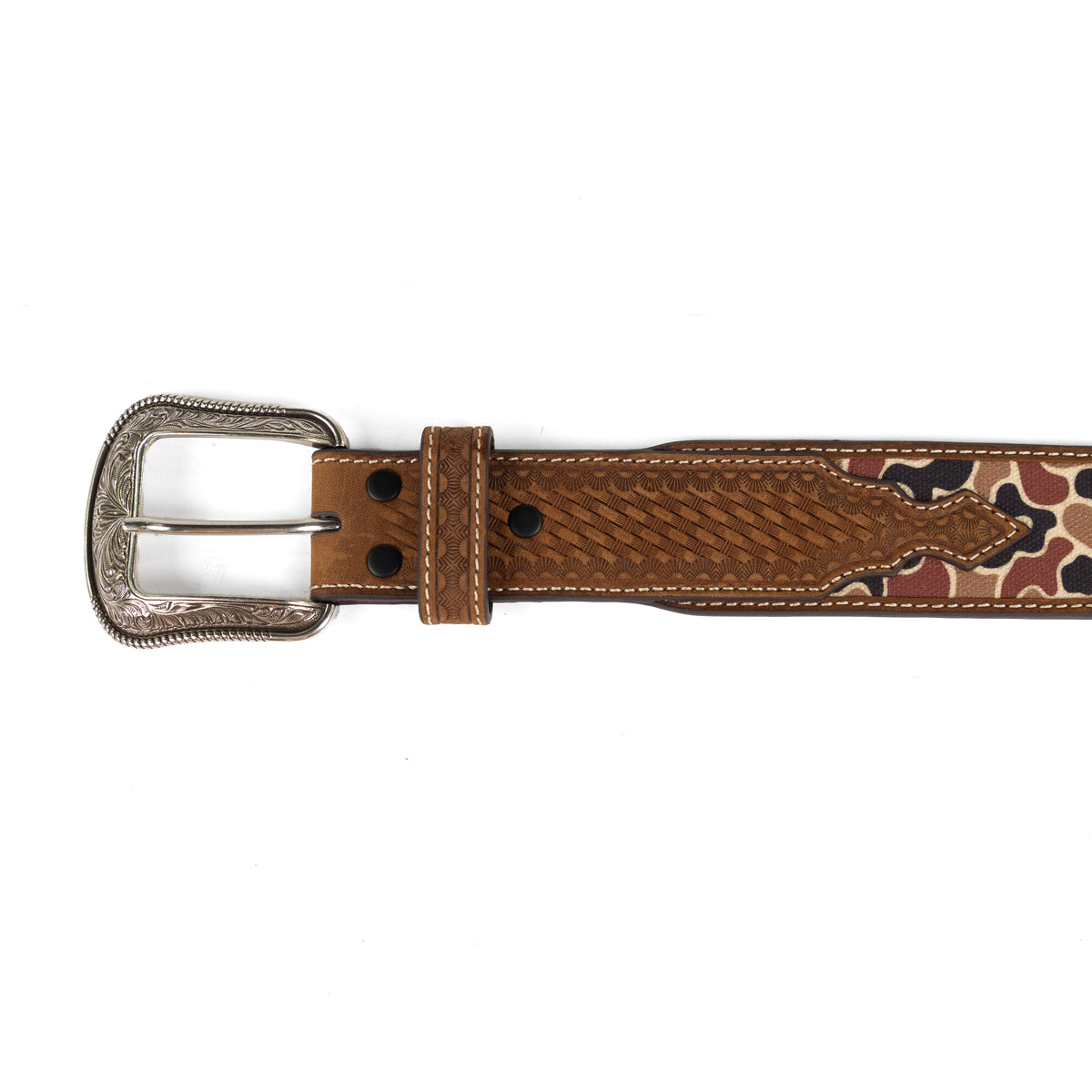 3D Men's Duck Camo Fabric Inlay Western Belt D100021597