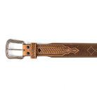3D Men's Basket Weave and Boot Stitched Belt