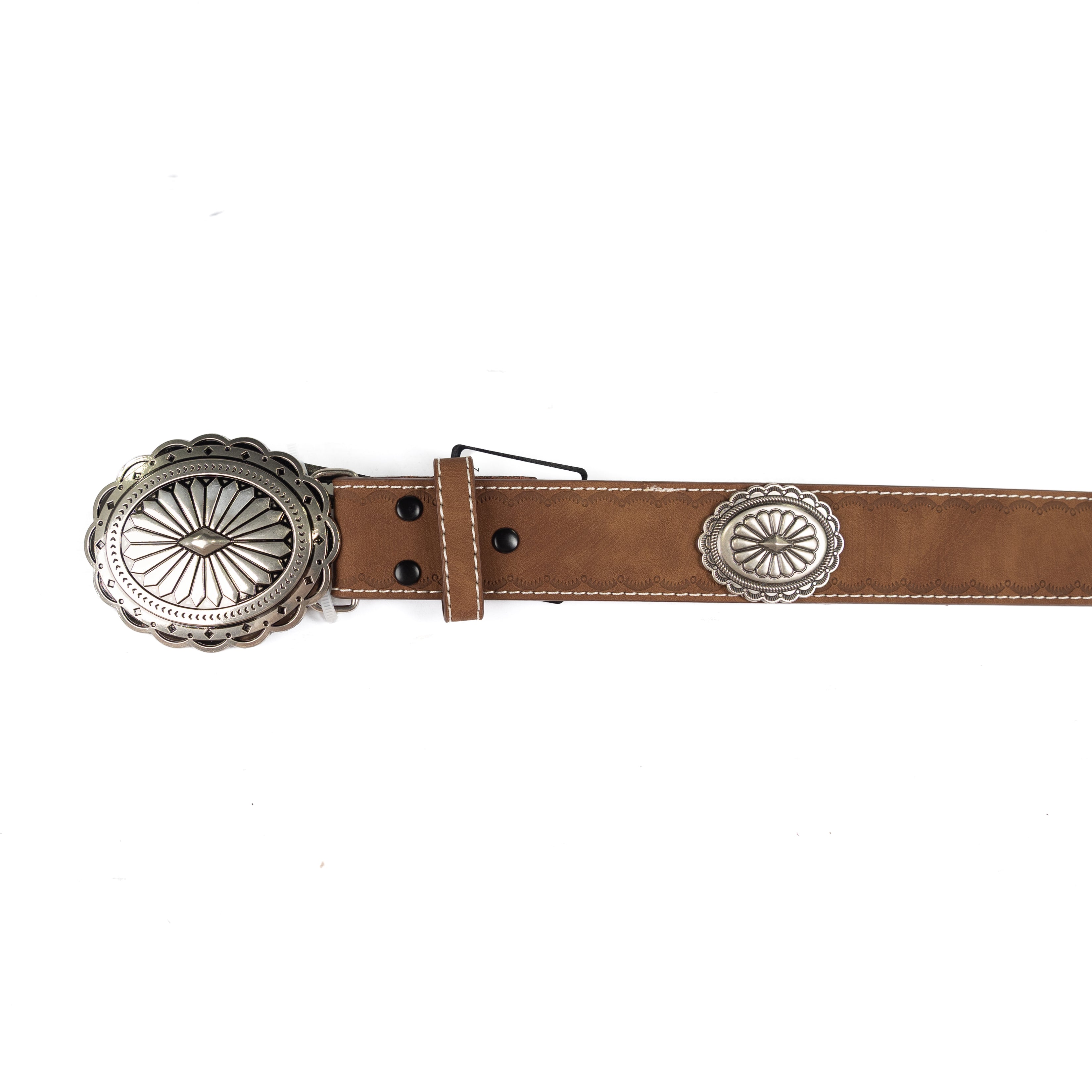 Angel Ranch Women's Brown Engraved Leather Belt