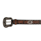 Ariat Women's Floral Embossed Concho Black Western Belt