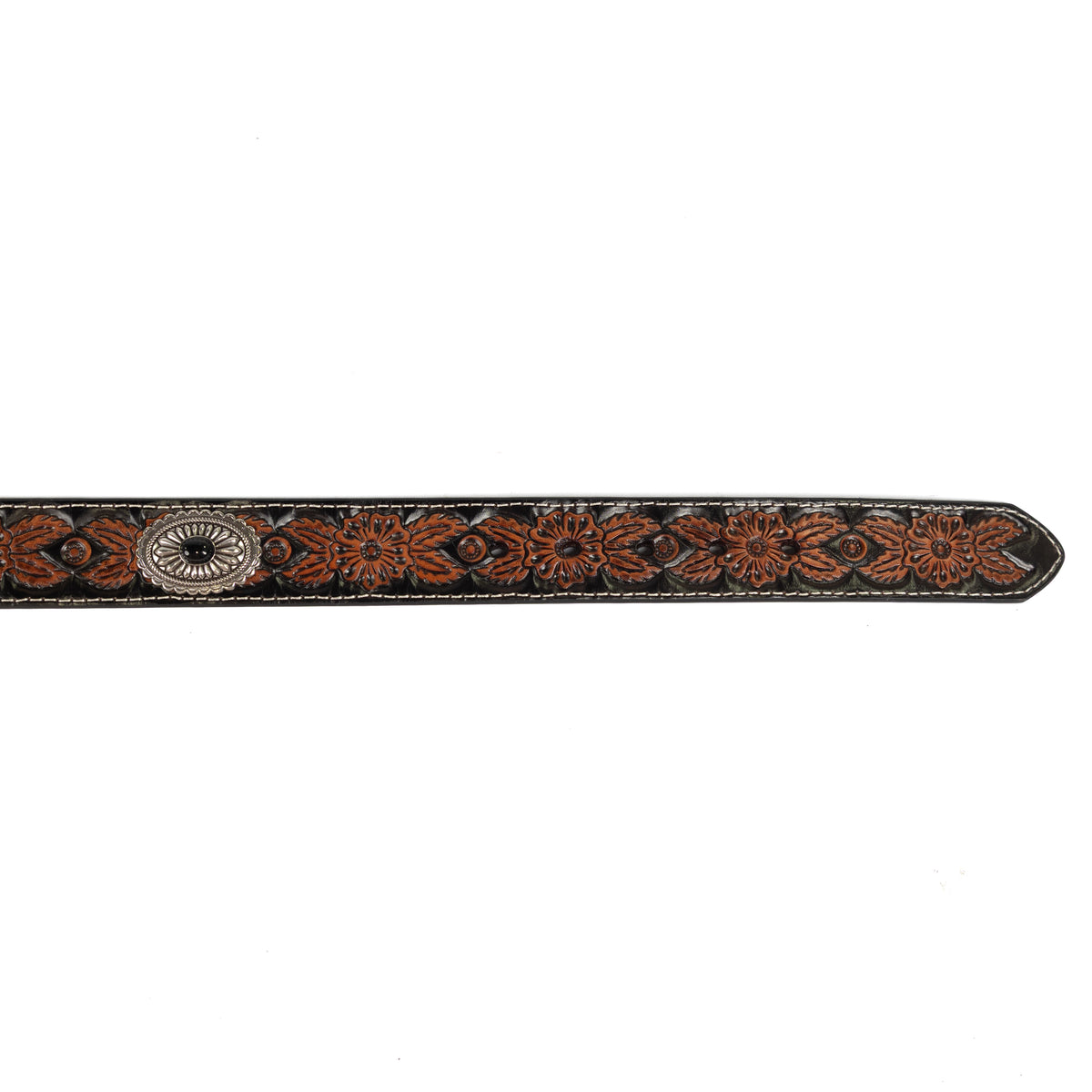 Ariat Women's Floral Embossed Concho Black Western Belt