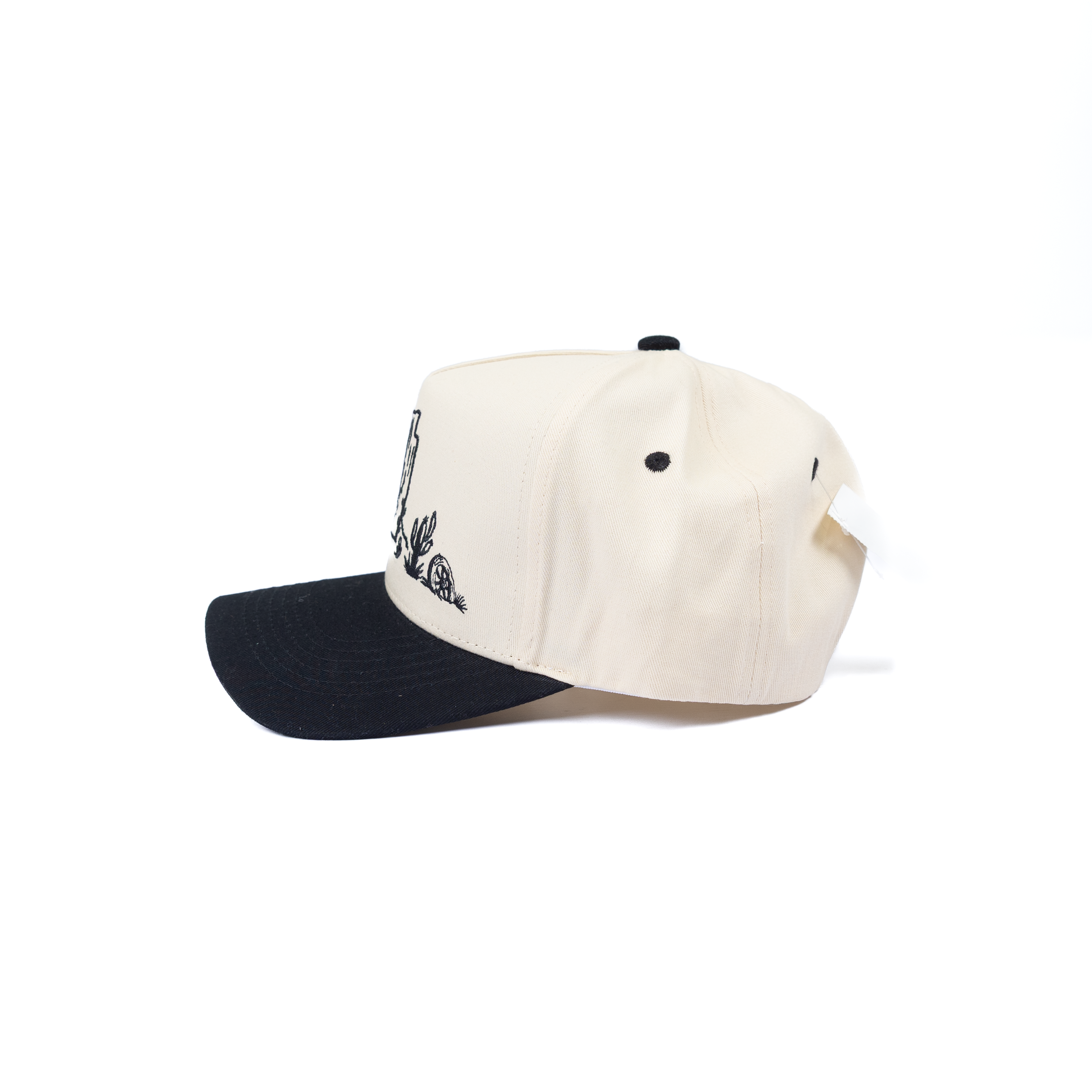 Women's Cream and Black Western Scene Cap 