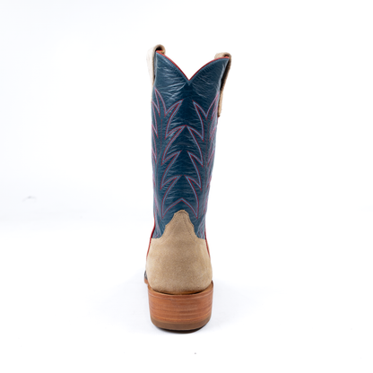 Rios Tan Reverse Crazy Horse with 13" Navy Calf Tops R9028