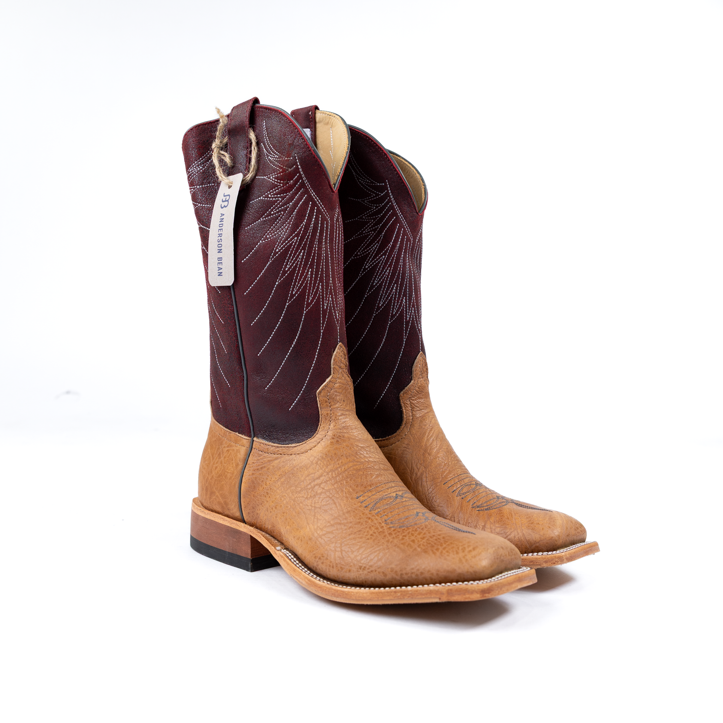 Anderson Bean Tan Bull Shoulder with 13" Cherry Mendocino Tops