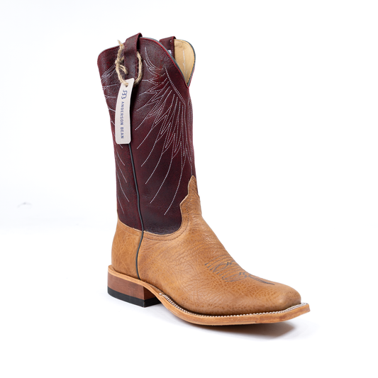 Anderson Bean Tan Bull Shoulder with 13" Cherry Mendocino Tops