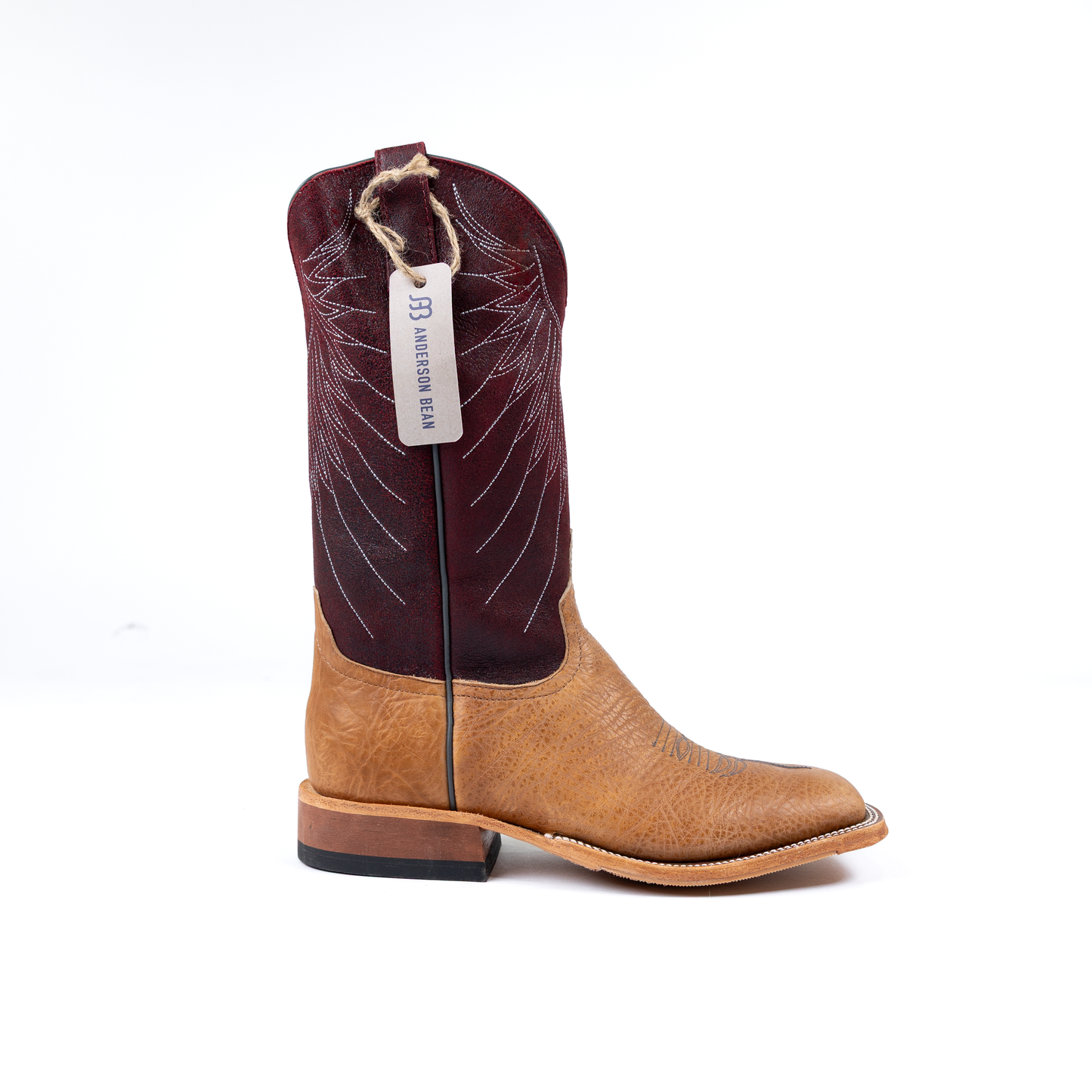 Anderson Bean Tan Bull Shoulder with 13" Cherry Mendocino Tops