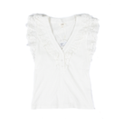 Women's White Fitted Sleeveless Top IT19087