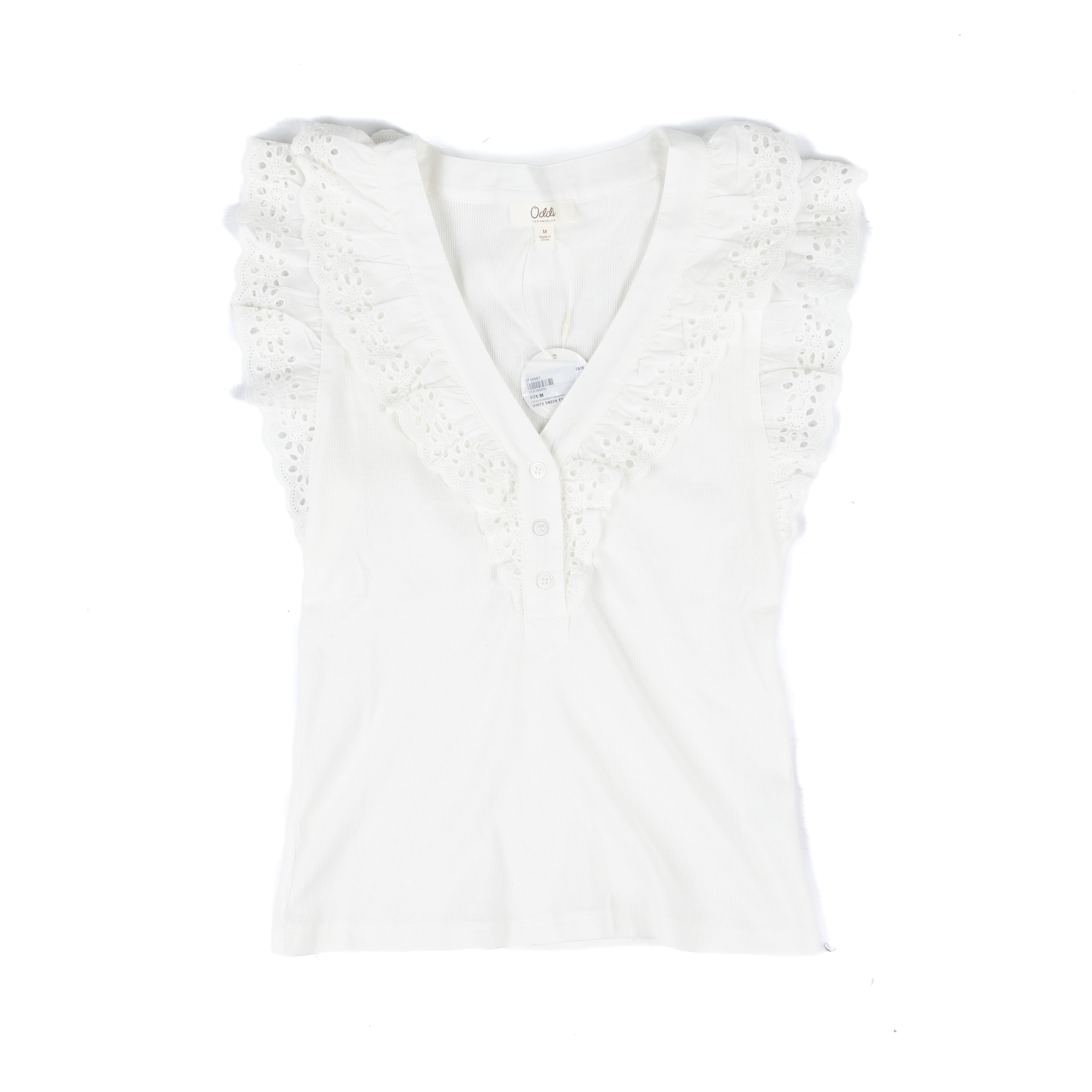Women's White Fitted Sleeveless Top IT19087