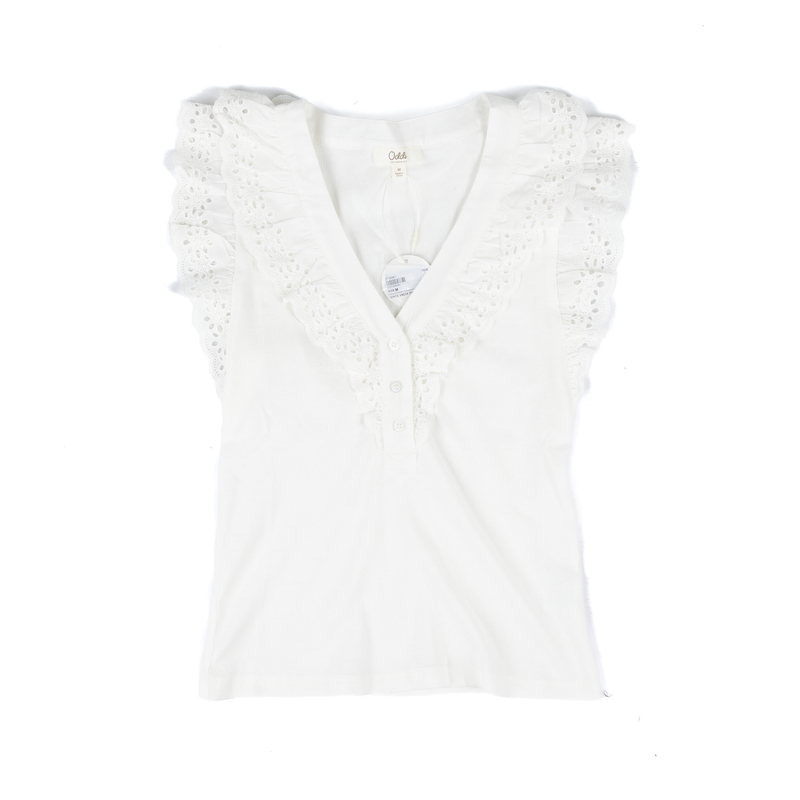 Women's White Fitted Sleeveless Top IT19087