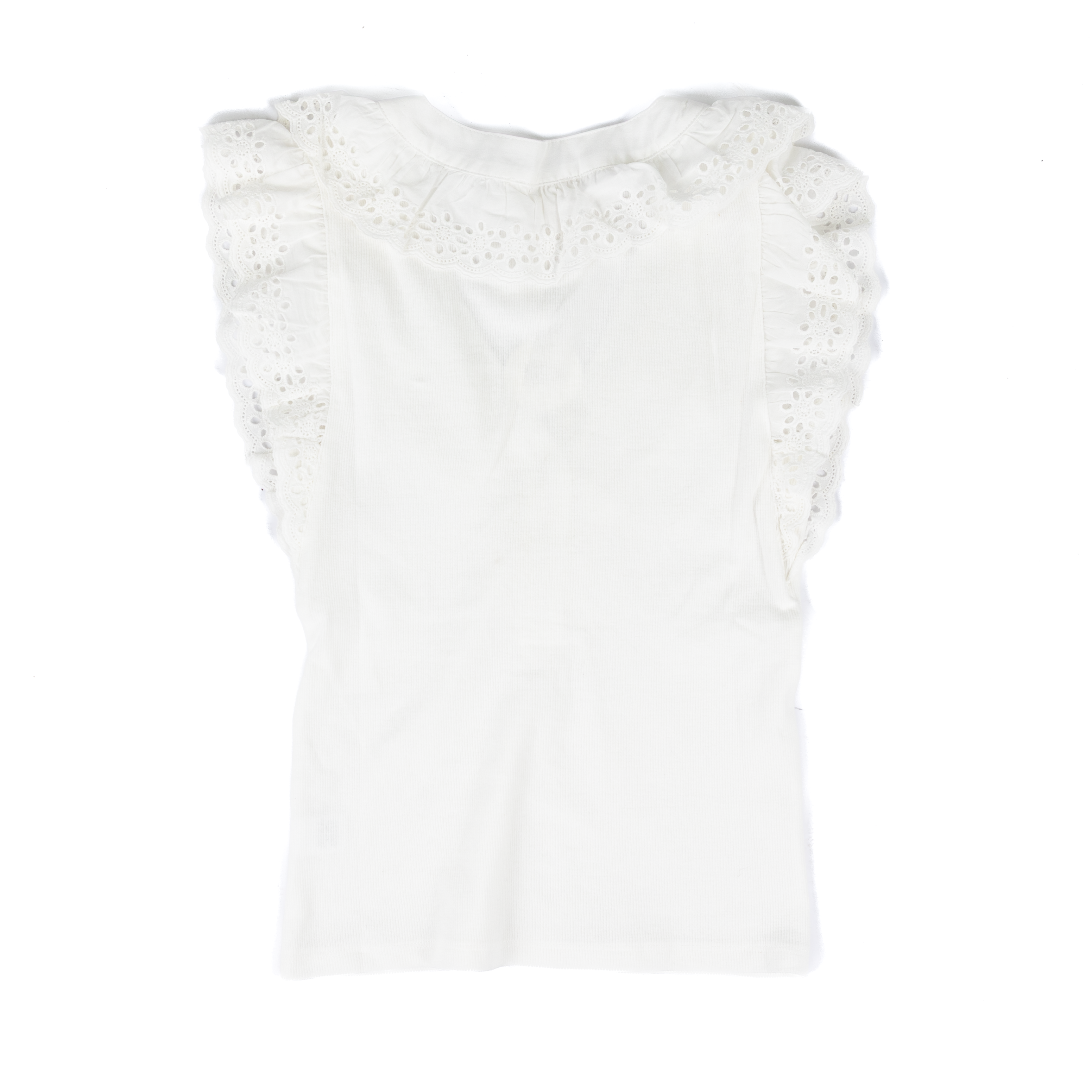 Women's White Fitted Sleeveless Top IT19087