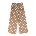Women's Tan and White Polka Dot High-Rise Wide Leg Pants IP19290