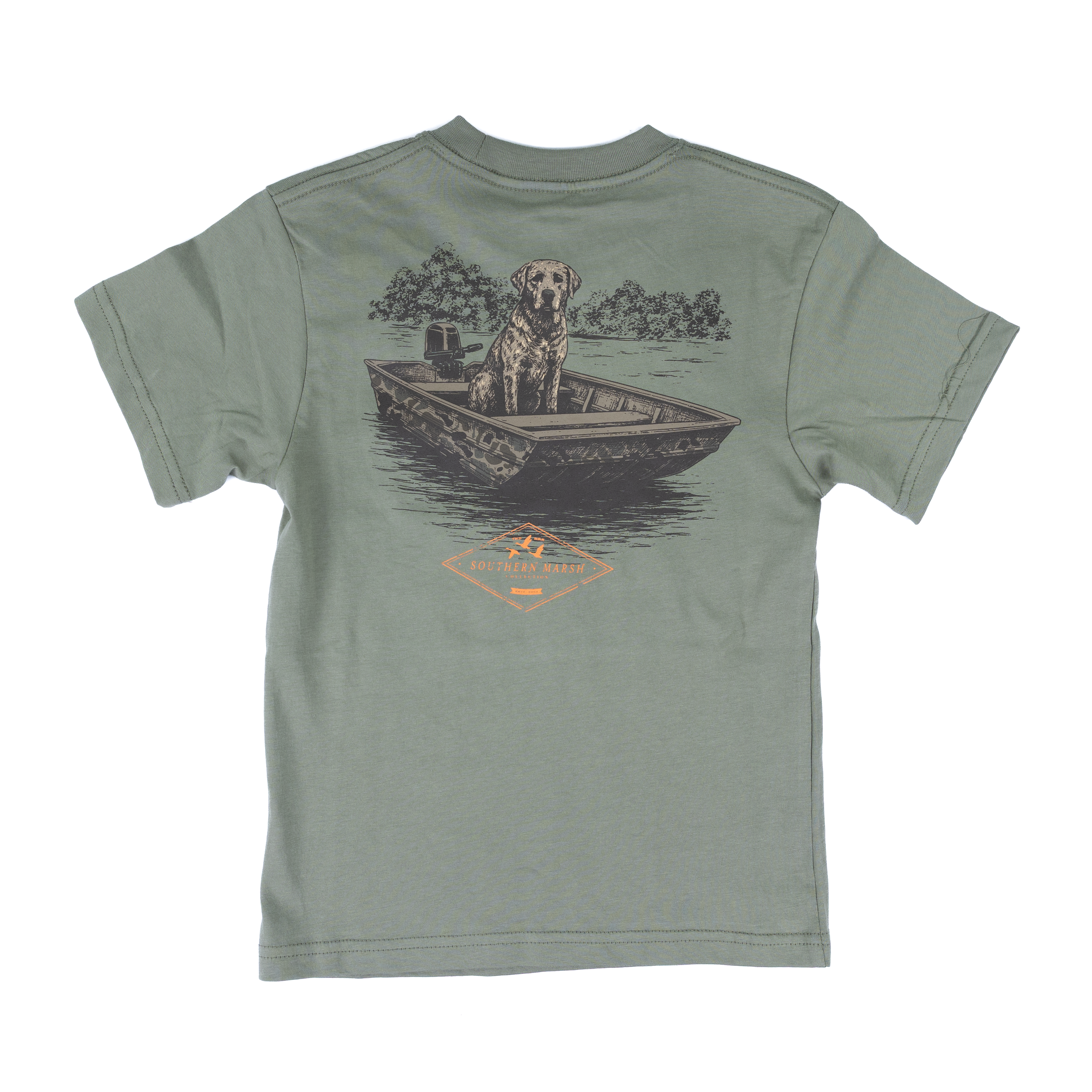 Boy's Southern Marsh Bay Green Patient Pup T-shirt YAPJB-GRN