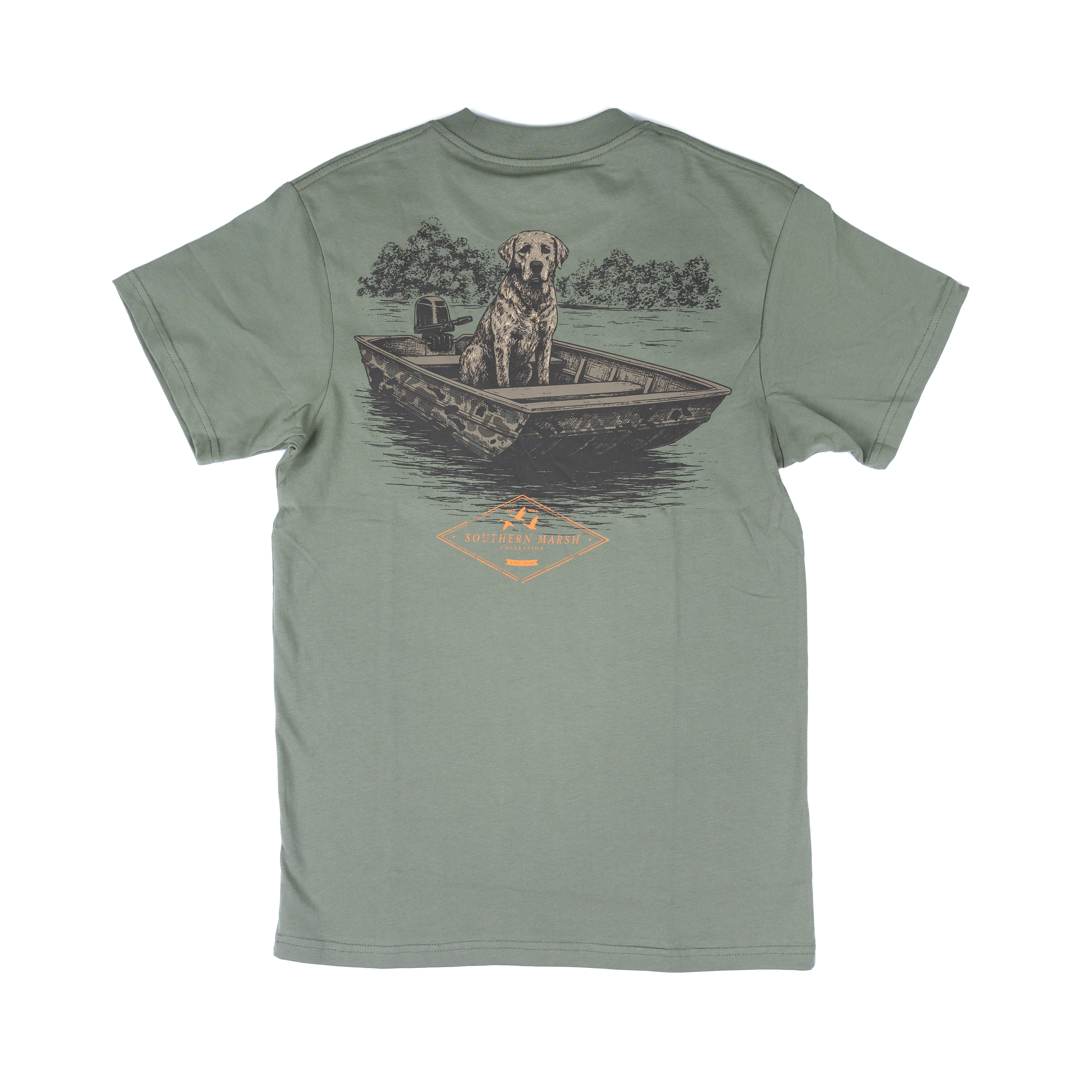 Men's Southern Marsh Short Sleeve Bay Green Patient Pup T-shirt APJB-GRN