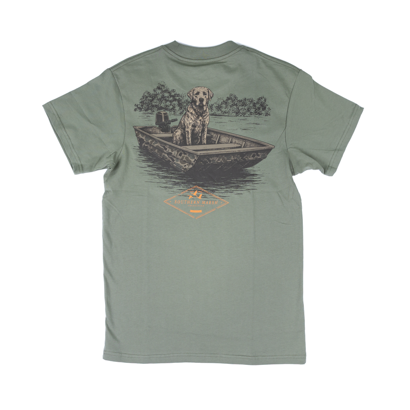 Men's Southern Marsh Short Sleeve Bay Green Patient Pup T-shirt APJB-GRN