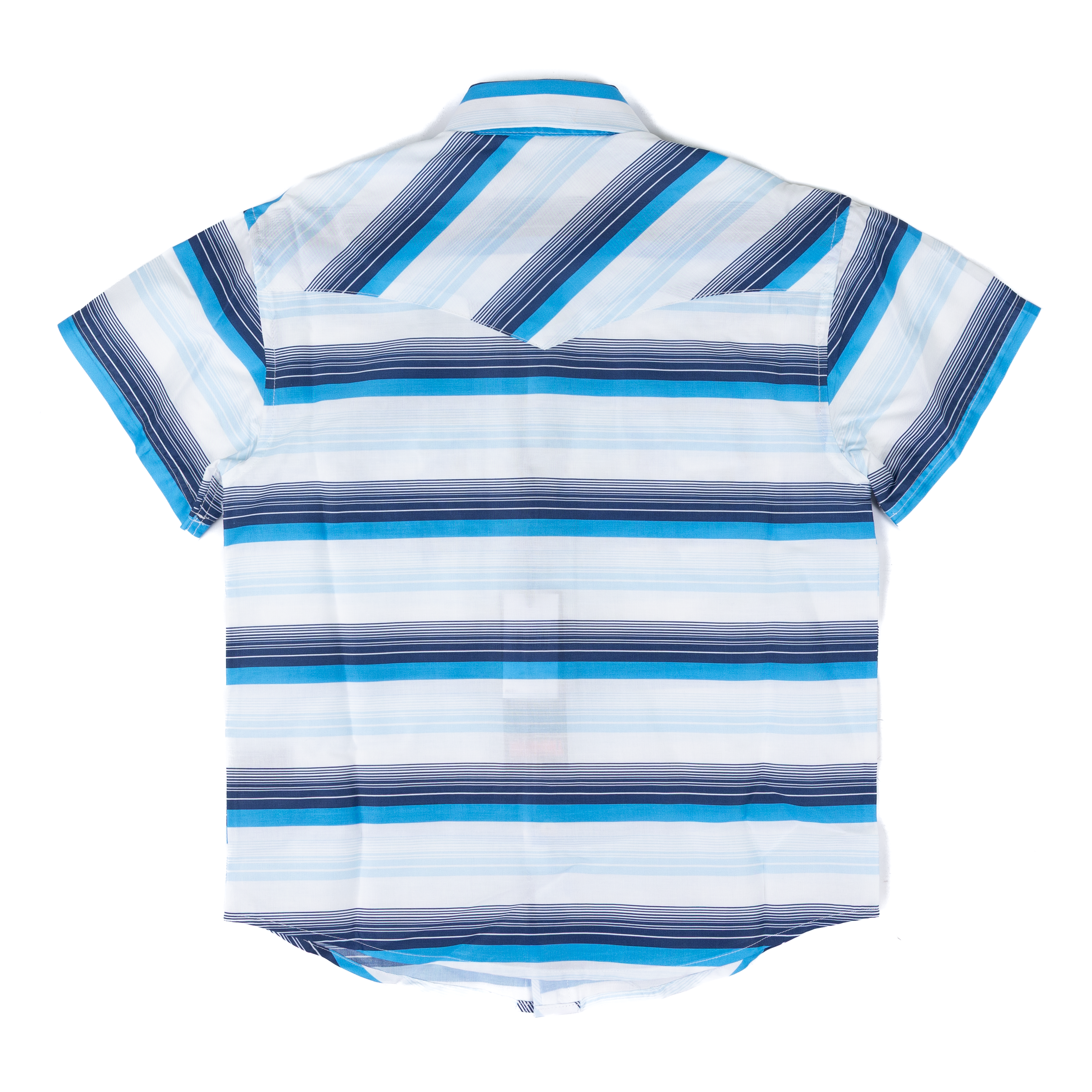Boy's Rock and Roll Denim Short Sleeve Stripe Snap Shirt BBN3S08655