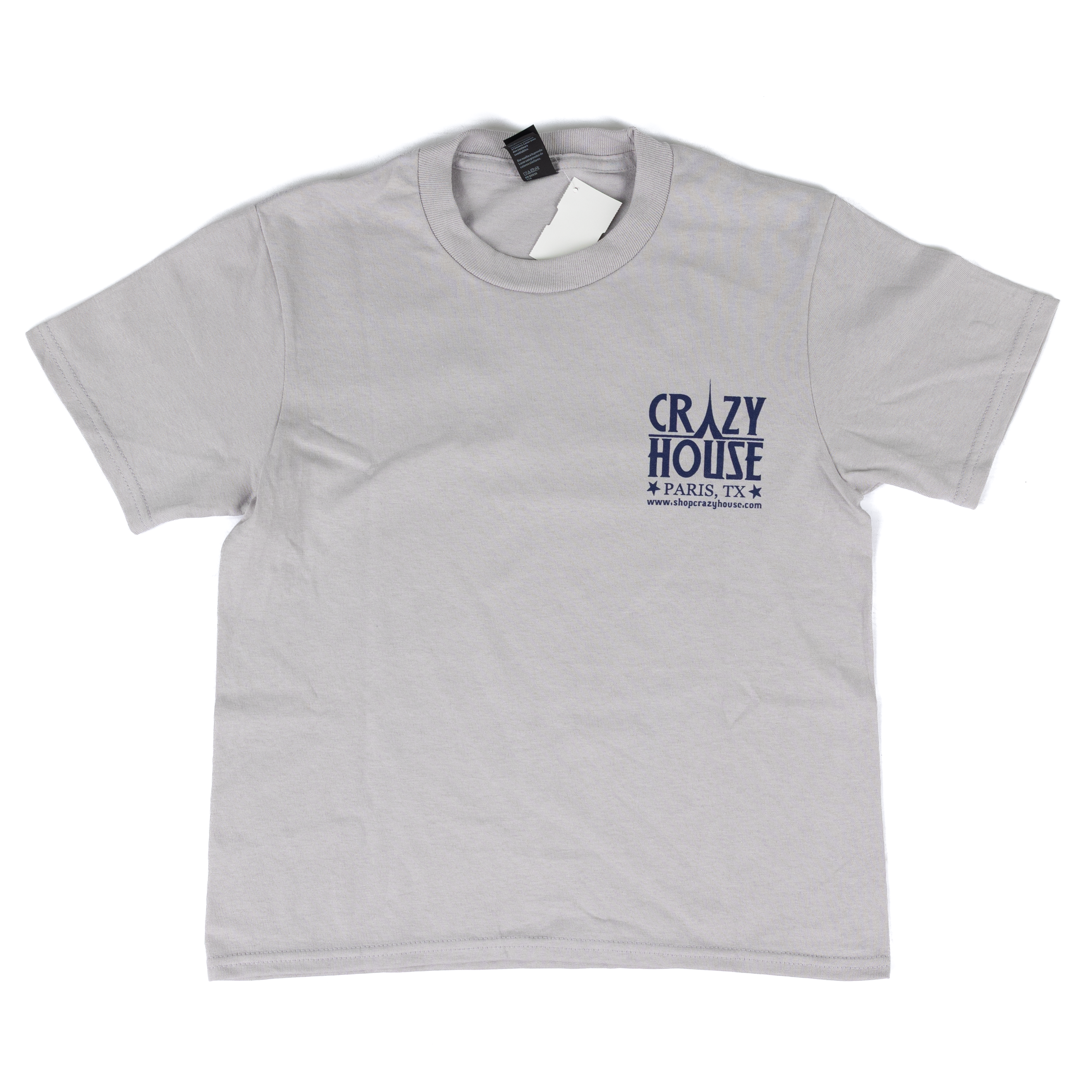 Youth Crazy House Light Gray Short Sleeve Dog Printed T-shirt 