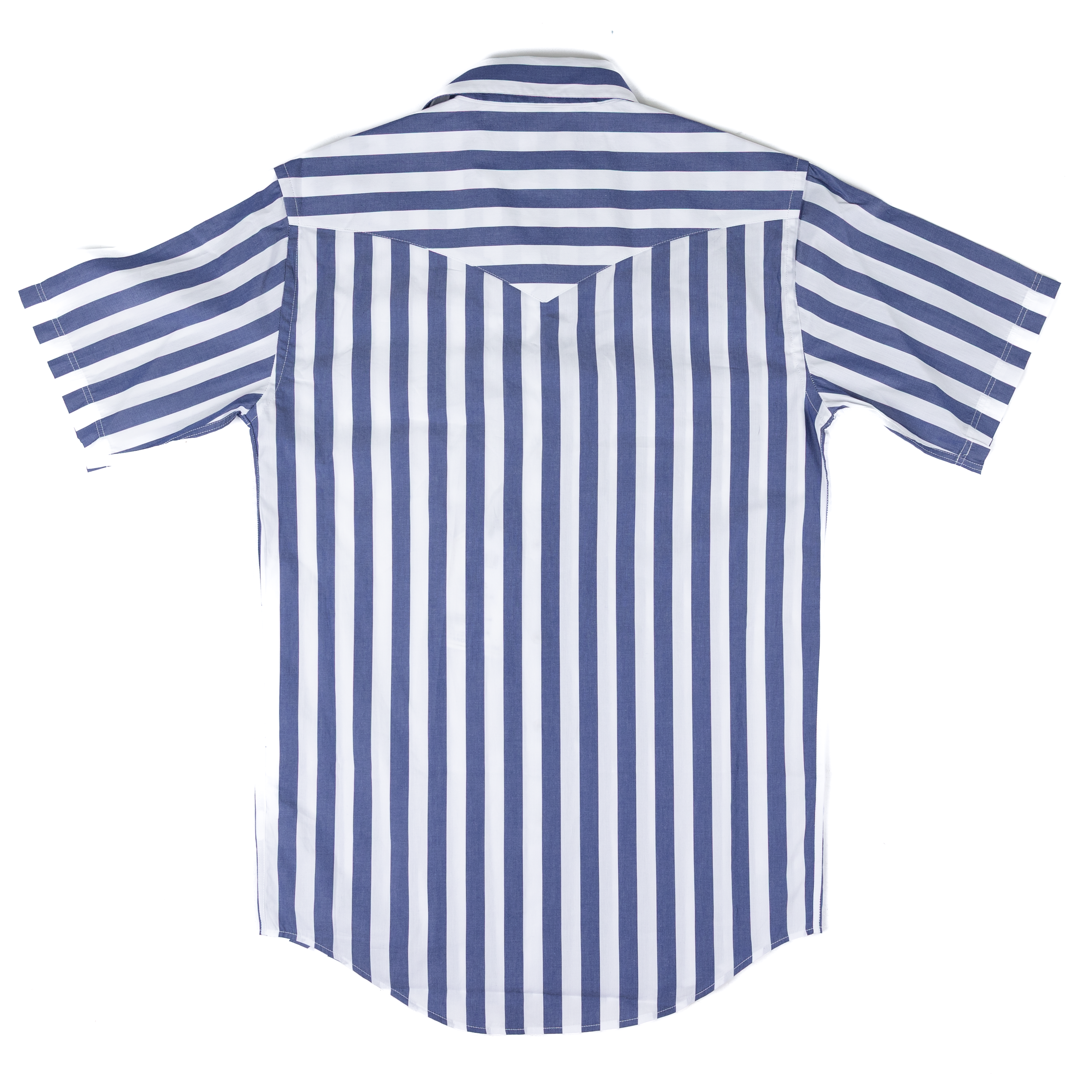 Men's Panhandle Short Sleeve Blue and White Snap Shirt PMN3S08906