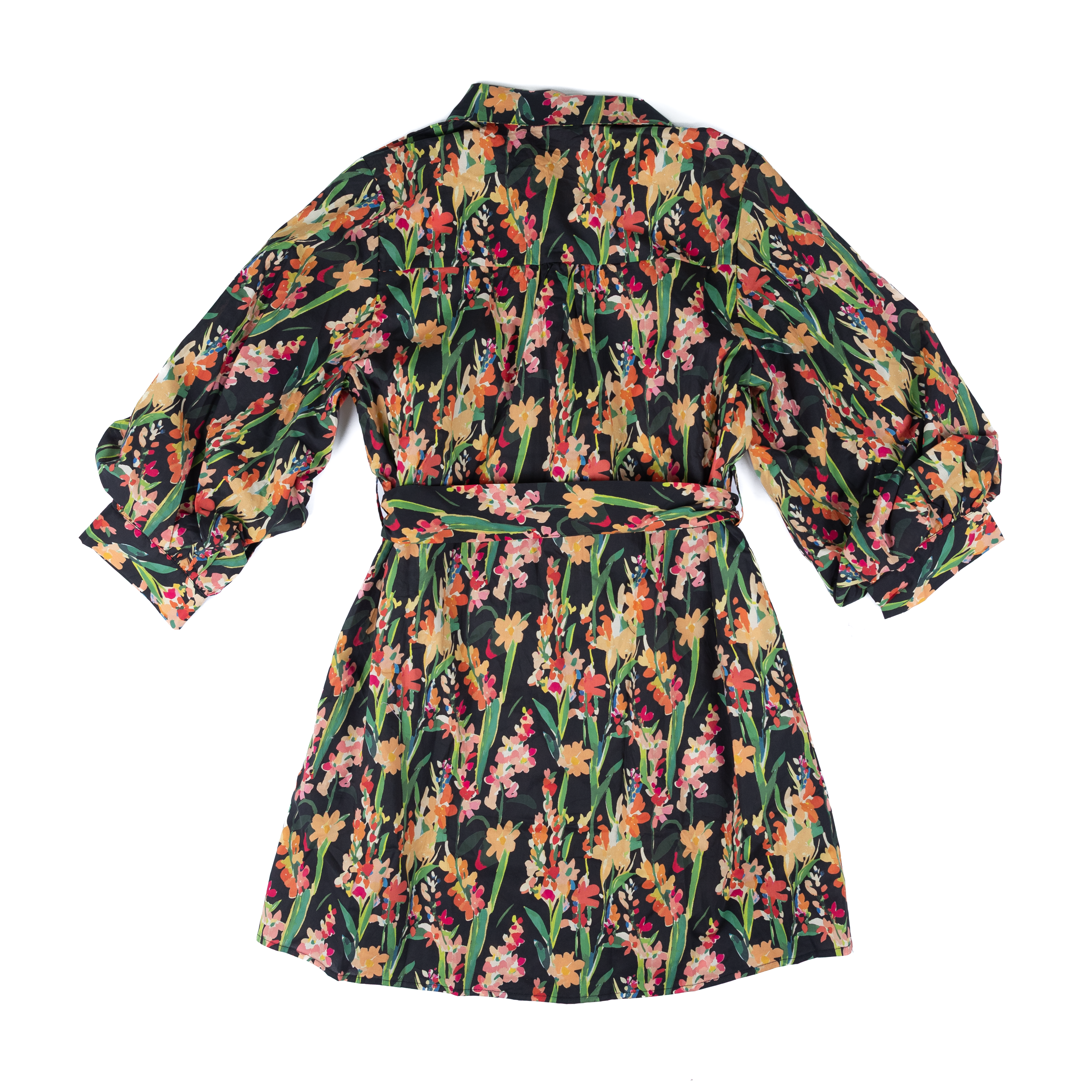 Women's Jodifl Black Floral Button Up Dress H42106-1 S