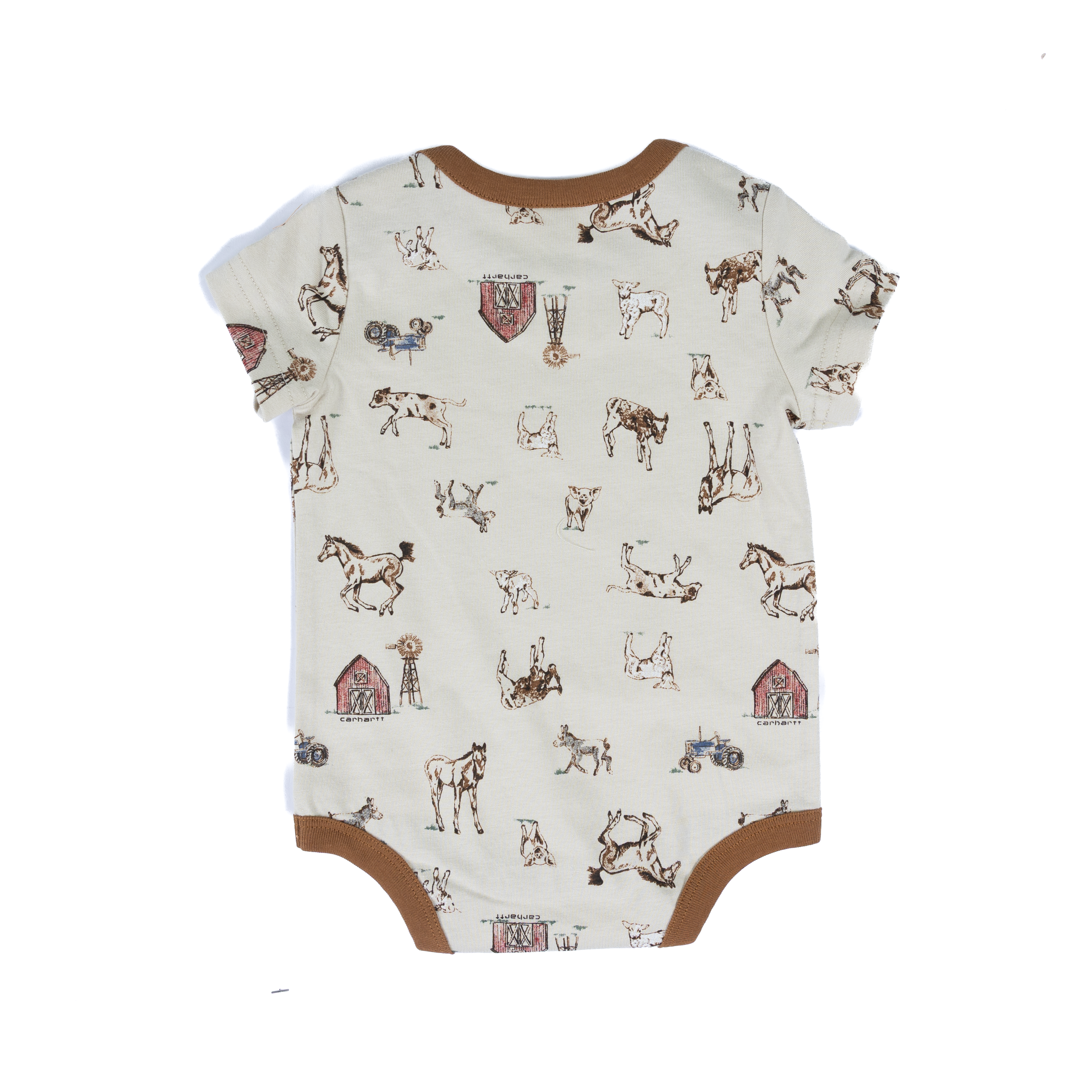 Boy's Carhartt Infant 2 Piece Short Sleeve Farm Print Onesie Set CG8108-CT57