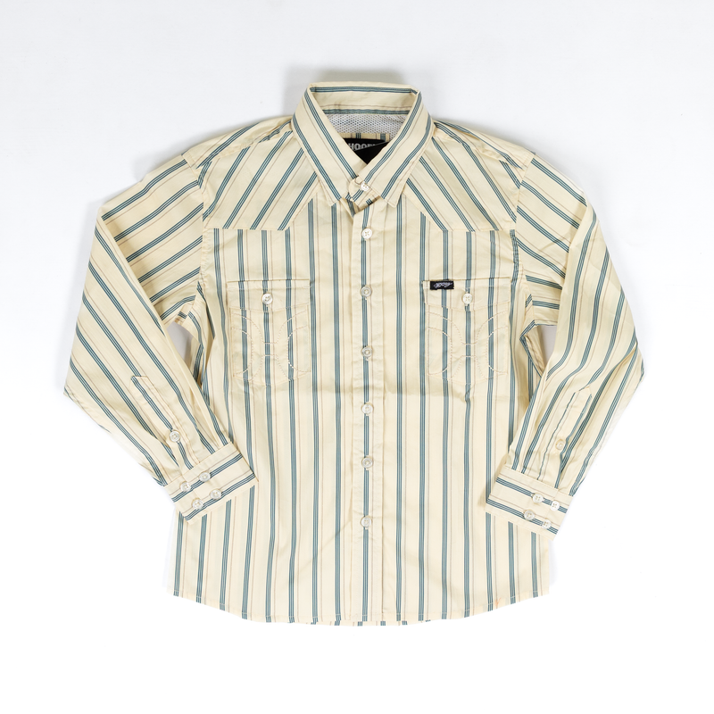 Boy's Hooey "Maverick" Long Sleeve Pearl Snap Shirt HT1864WH-Y