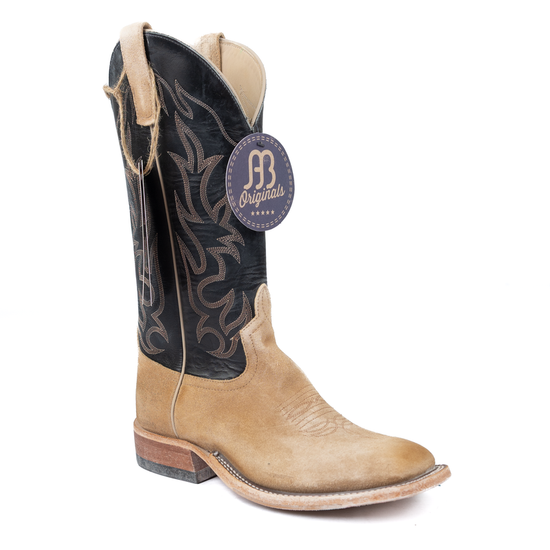 Anderson Bean Burnished Tan Crazy Horse Roughout Square Toe Boots