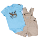 Boy's Carhartt Blue/Brown Short Sleeve Onesie Set CG8116-D15