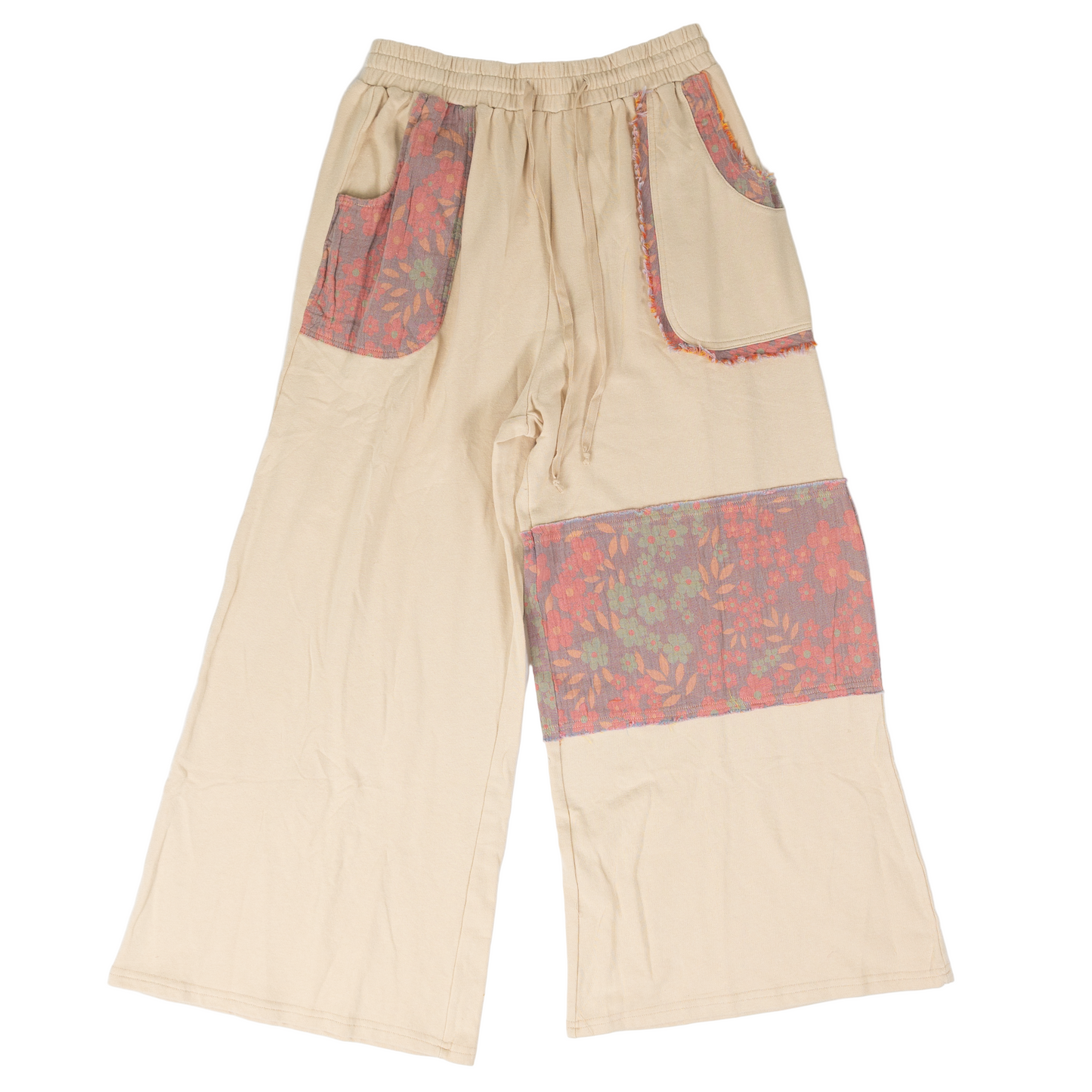 Women's Easel Oatmeal Floral Block Sweatpants EB90151