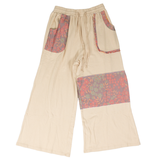 Women's Easel Oatmeal Floral Block Sweatpants EB90151