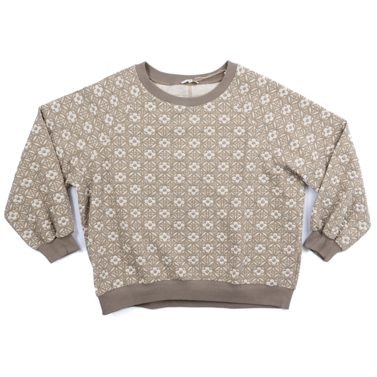 Women's Easel Long Sleeve Flower Jacquard Pullover ET71646