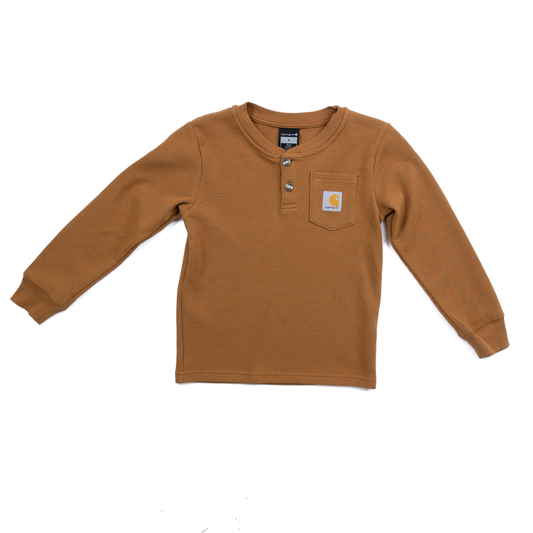 Boy's Carhartt Long Sleeve Henley Pocket T-shirt CA6769-D15