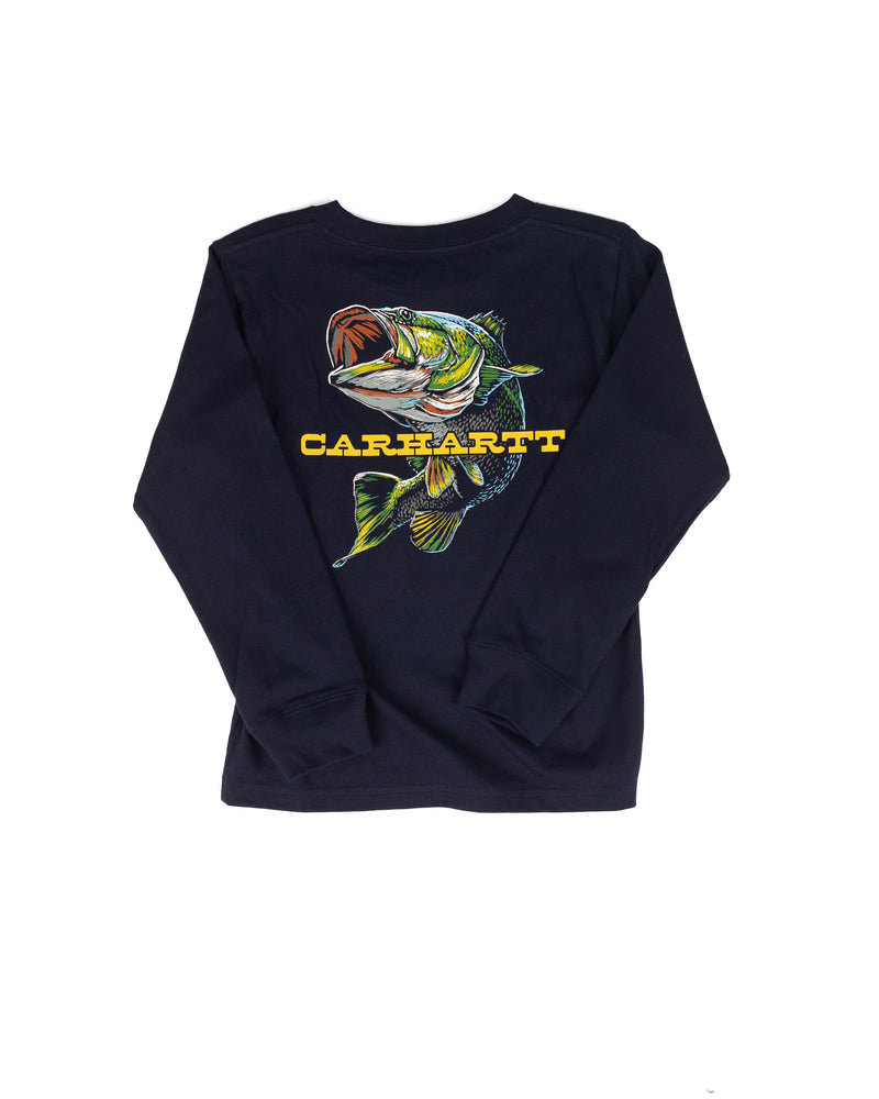 Carhartt Boy's Long Sleeve Navy T-shirt (2T-4T) CA6892N89-BA1