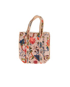 Women's Blush Pink Floral Woven Tote Bag
