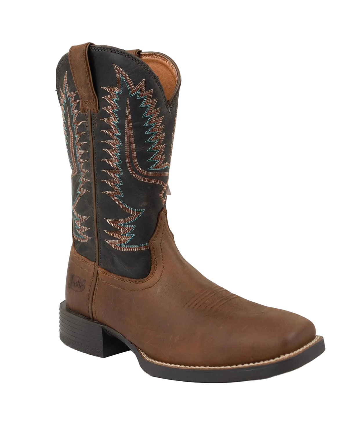Justin Men's Brown/Black Gage 11" Western Square Toe Boots SE7534