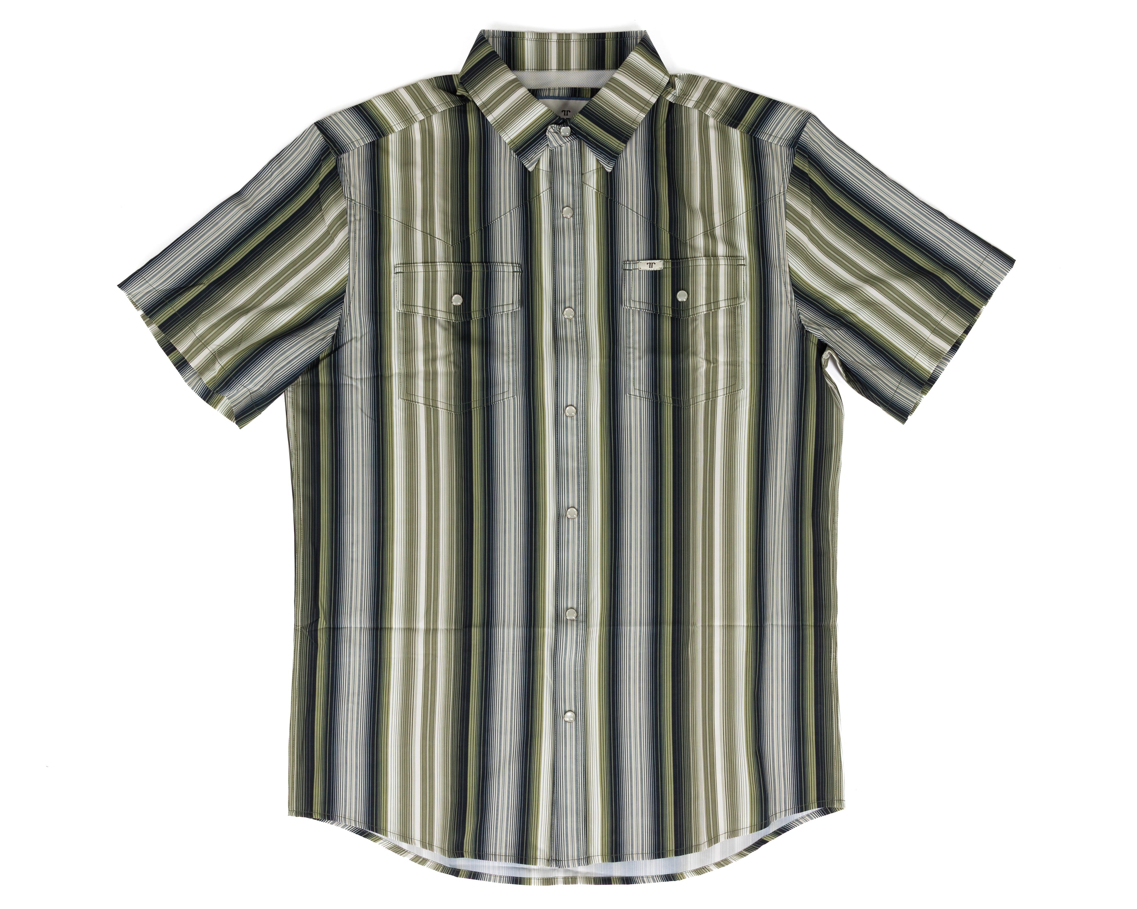 Ferrell Men's Short Sleeve "The Harrison" Pearl Snap In Green FPS1026185