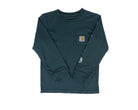 Carhartt Boy's Long Sleeve Dark Teal Pocket T-shirt CA6885HV1W-CA66