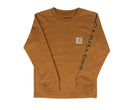 Carhartt Boy's Brown Long Sleeve Duck Pocket Tee CA6893D15-CA66