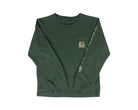 Carhartt Boy's Long Sleeve Jungle Green Pocket T-shirt (4-7) CA6885GP1W-CA66