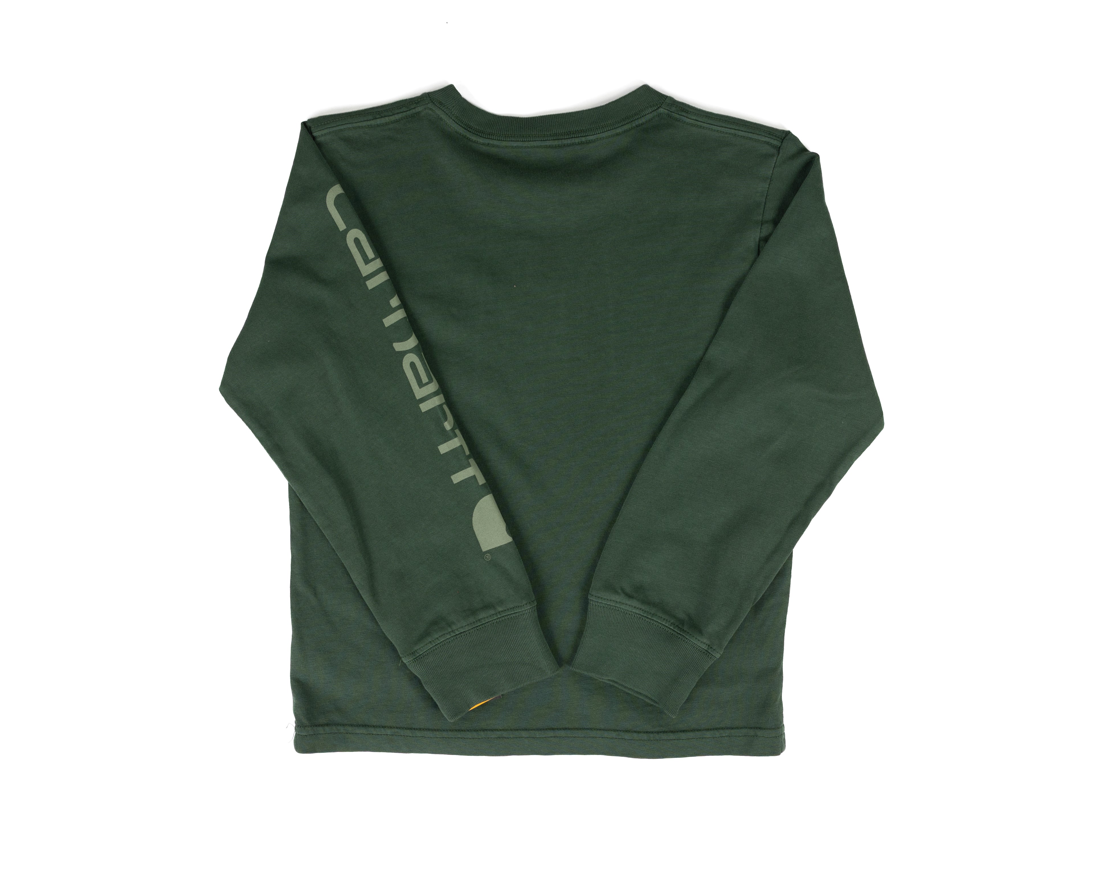 Carhartt Boy's Long Sleeve Jungle Green Pocket T-shirt (4-7) CA6885GP1W-CA66