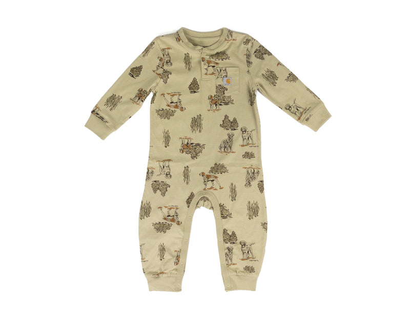 Carhartt Boy's Long Sleeve Dog Printed Coveralls (3M-24M) CM8785GR9