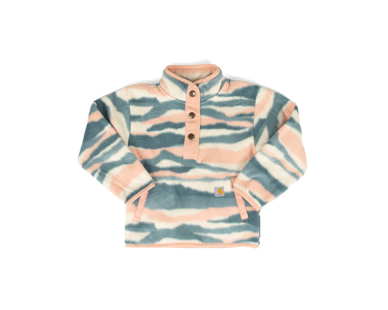 Carhartt Girl's Pink and Blue 1/4 Zip Pullover (2T-4T) CA7207CA35