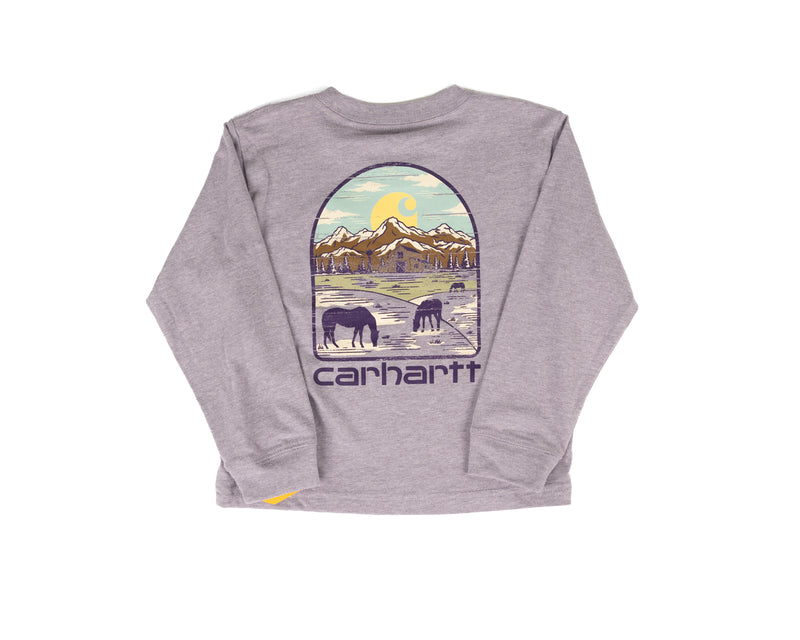 Carhartt Girl's Grape Long Sleeve Farm Printed T-shirt CA7212VA3H