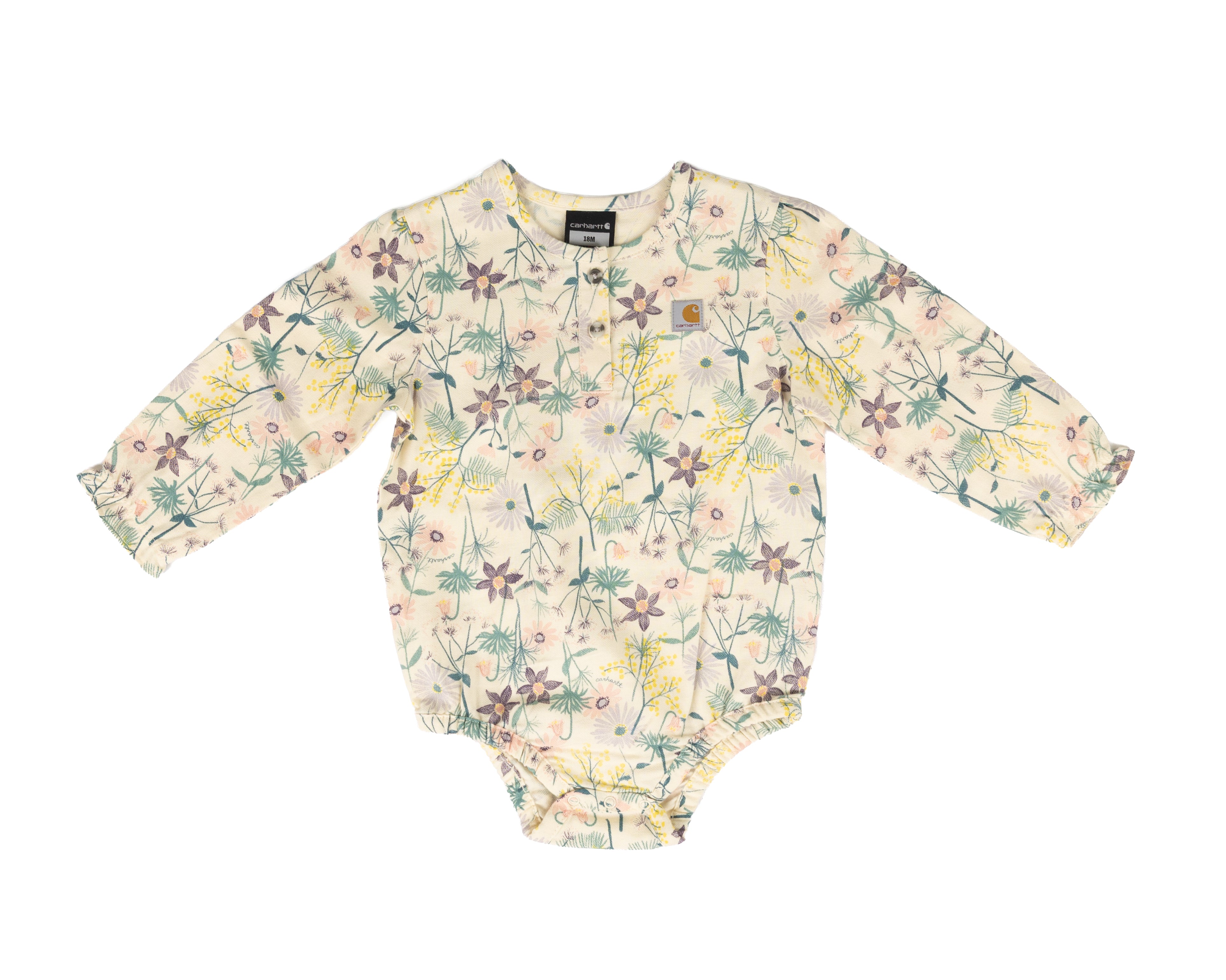 Carhartt Girl's Long Sleeve Floral Onesie CE9167CA35-LN1