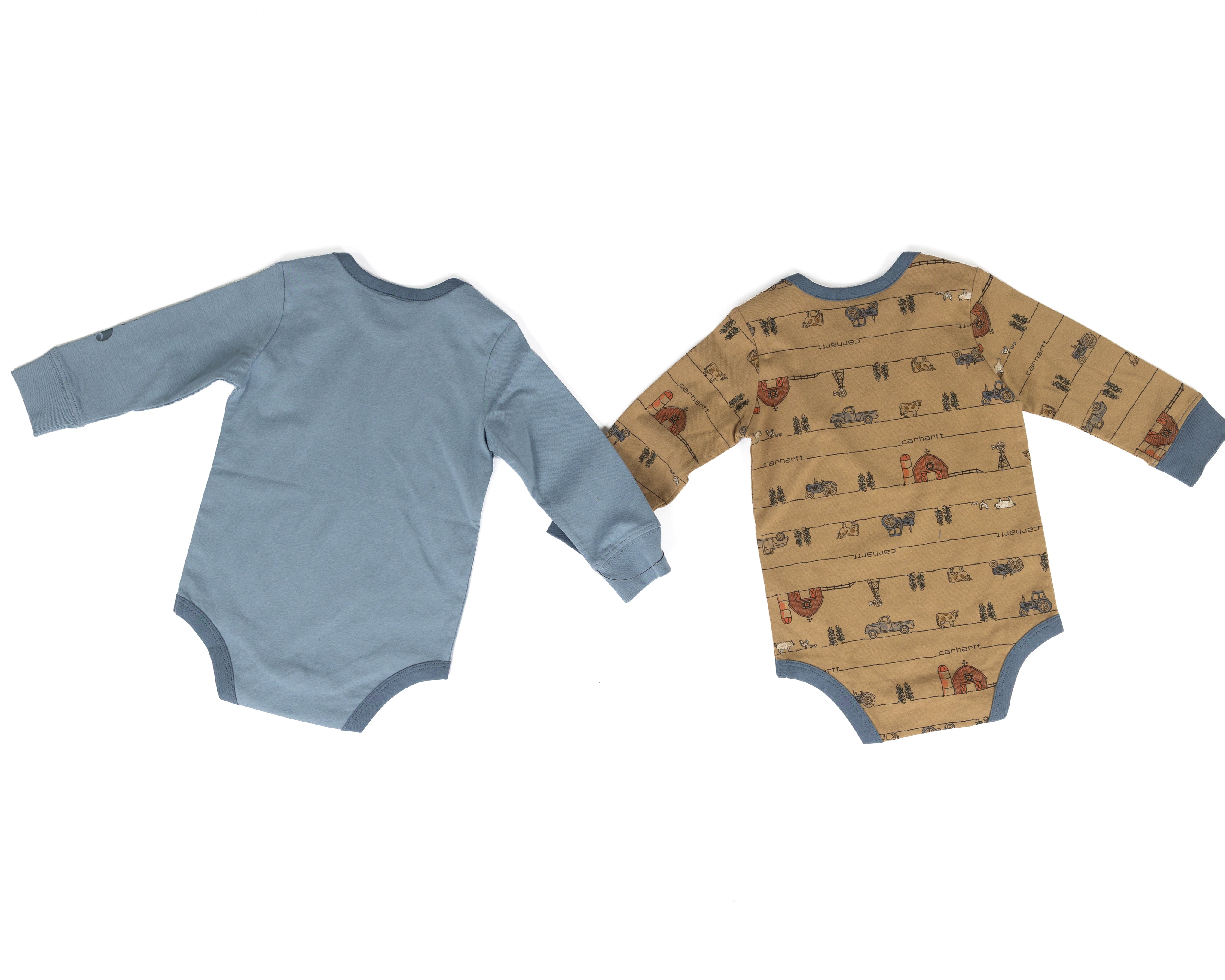 Carhartt Boy's Dark Khaki 2 Piece Farm Printed Onesies CG8134CT06-AF1