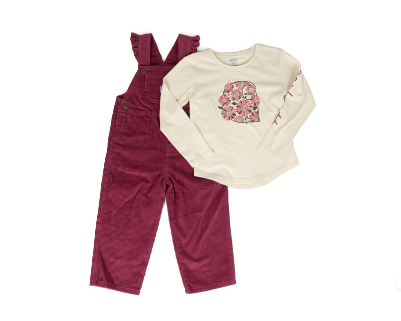 Carhartt Girl's 2 Piece Long Sleeve and Corduroy Overall Set CG9993U09